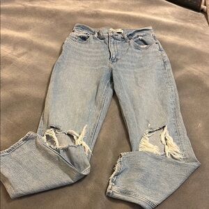 Abercrombie & Fitch Boyfriend Jeans Light Blue Distressed